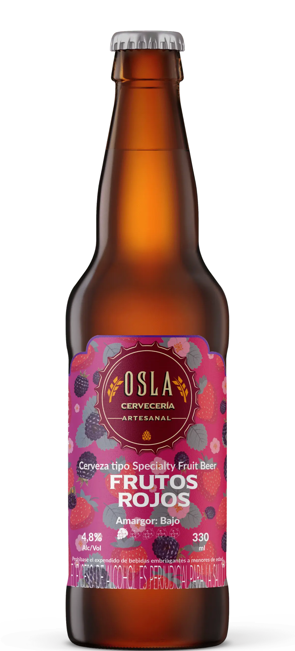 Beer Bottle Mockup - frutos rojos